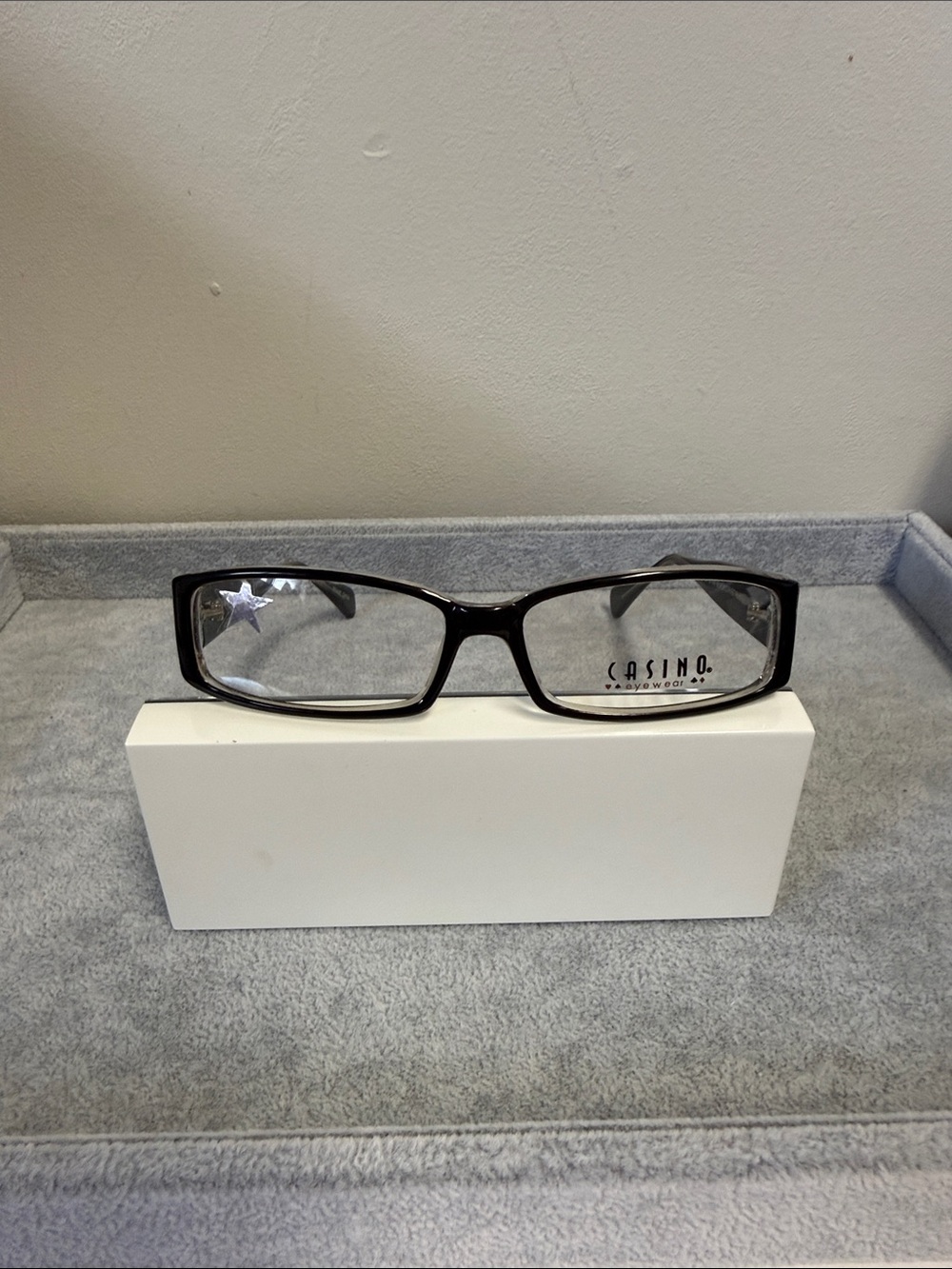 NWT Casino Molly retro 90’s style Black and clear Rectangular Eyeglass Frames
